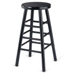 Black Wood Traditional Backless Commercial Bar Stool