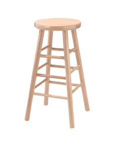 Natural Traditional Backless Wood Commercial Bar Stool
