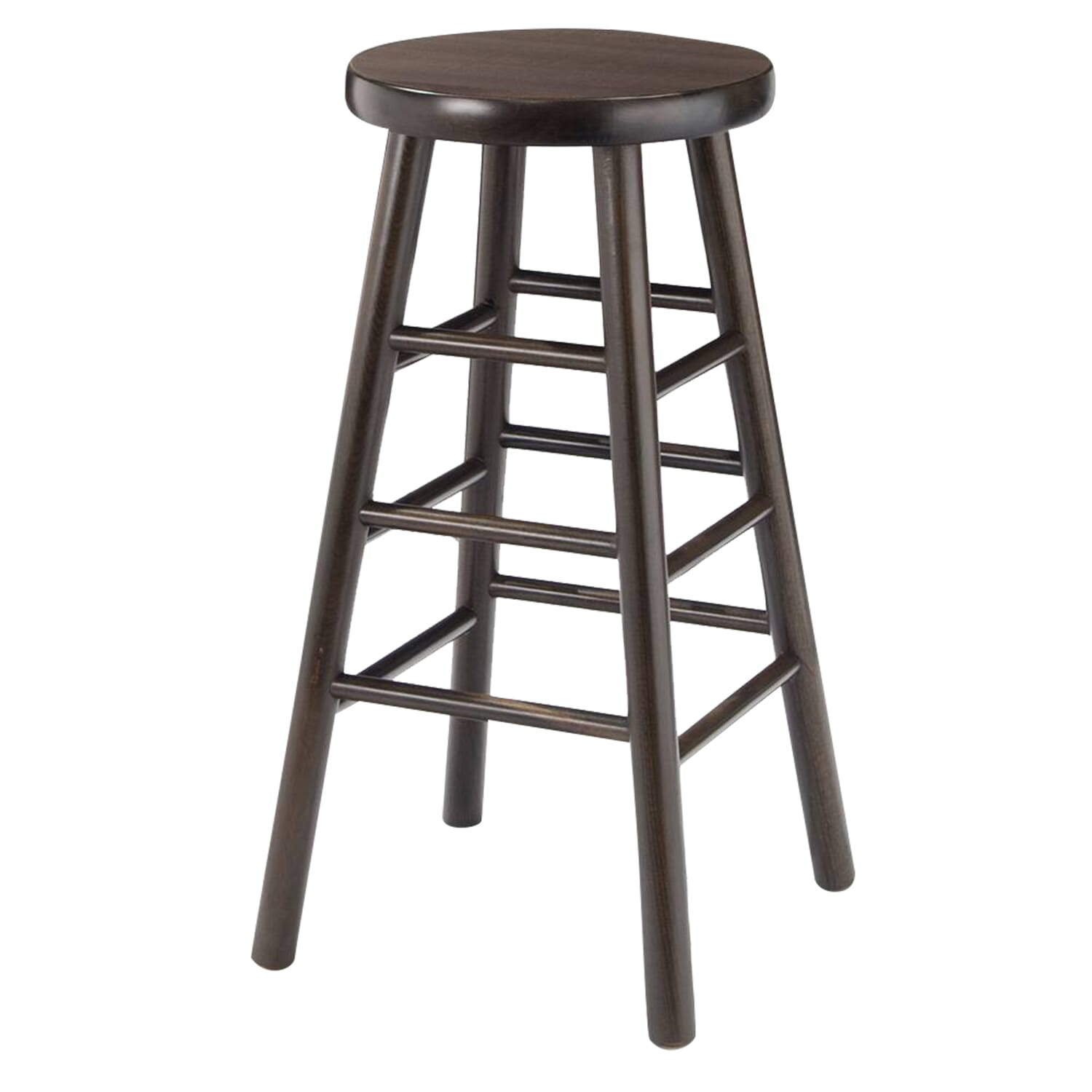Walnut Backless Wood Commercial Bar Stool