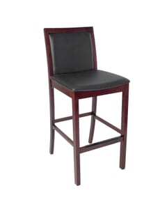 Walnut Wood Morgan Restaurant Bar Stool with Upholstered Seat & Back (front)