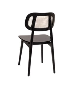 Tefi European Beech Wood Commercial Chair in Black