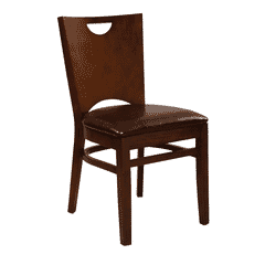 Walnut Wood Commercial Chair with Upholstered Seat