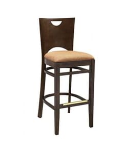 Chloe Solid Walnut Beech Wood Commercial Bar Stool With Upholstered Seat