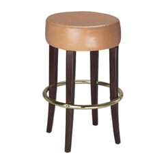  Backless Restaurant Barstool with Upholstered Round Seat in Walnut