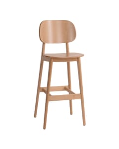 Lola European Beech Wood Commercial Bar Stool in Natural