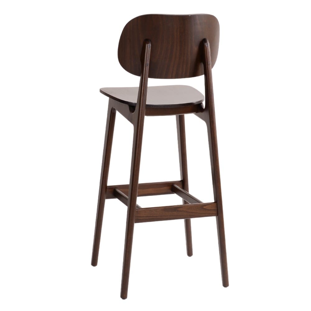 Lola Wood Restaurant Bar Stool in Walnut