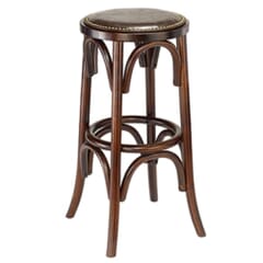Bistro Style Backless Commercial Bar Stool in Antique Walnut