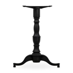 Cast Iron Pedestal Style Commercial Table Base with Single Leg In Black