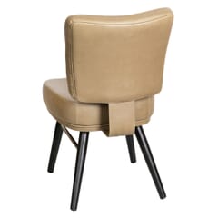 Custom Upholstered Restaurant Bucket Chair – Black Steel Frame