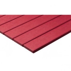Round Red Synthetic Teak Wood Outdoor Restaurant Table Top - 1 Lot of 10  Table Tops