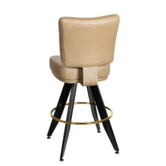 Custom Architectural Restaurant Bar Stool with Angled Black Steel Frame