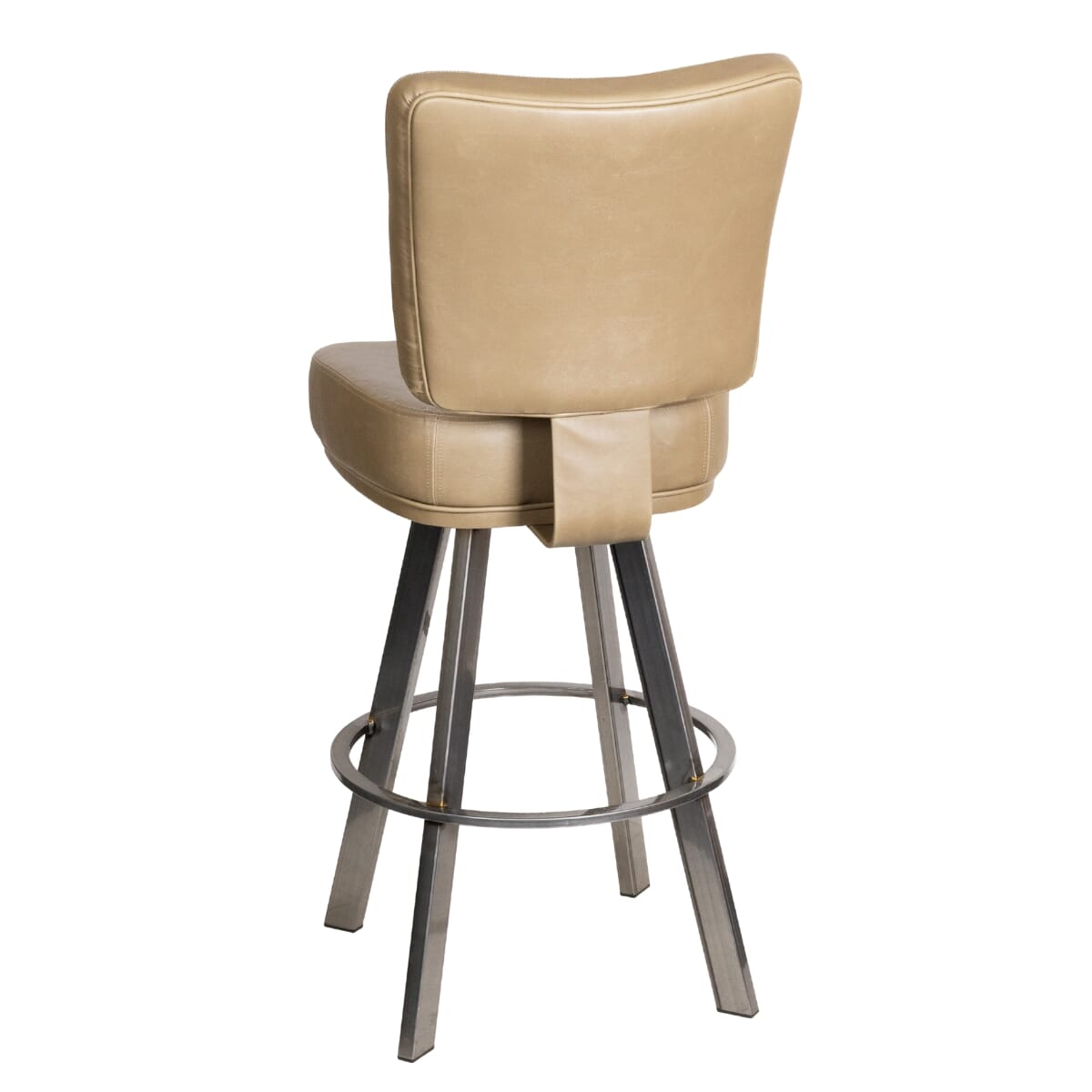 Thayer Custom Restaurant Bucket Bar Stool with Clear Coat Steel Base