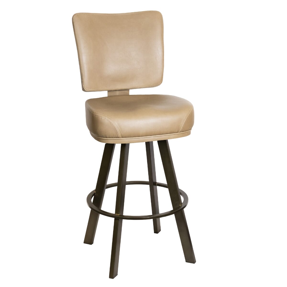 Thayer Custom Restaurant Bucket Bar Stool with Rust Steel Base