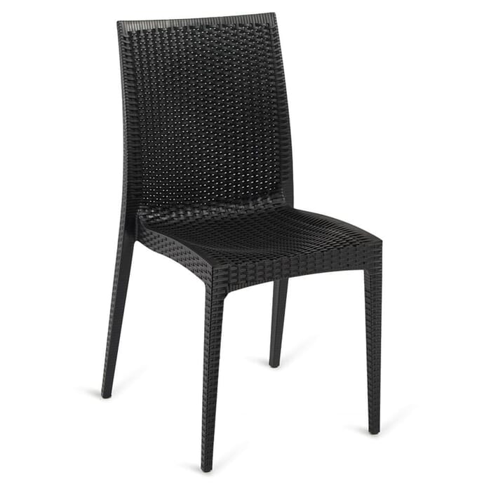 Outdoor Stackable Plastic Chair, Black Plastic Stackable Outdoor Chairs