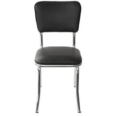 Retro Chrome Side Chair with Upholstered Seat and Back