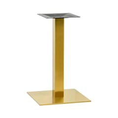 Contemporary Indoor/Outdoor Metal Square Restaurant Table Base in Gold (18” x 18