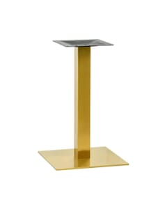 Contemporary Indoor/Outdoor Metal Square Restaurant Table Base in Gold (18” x 18")