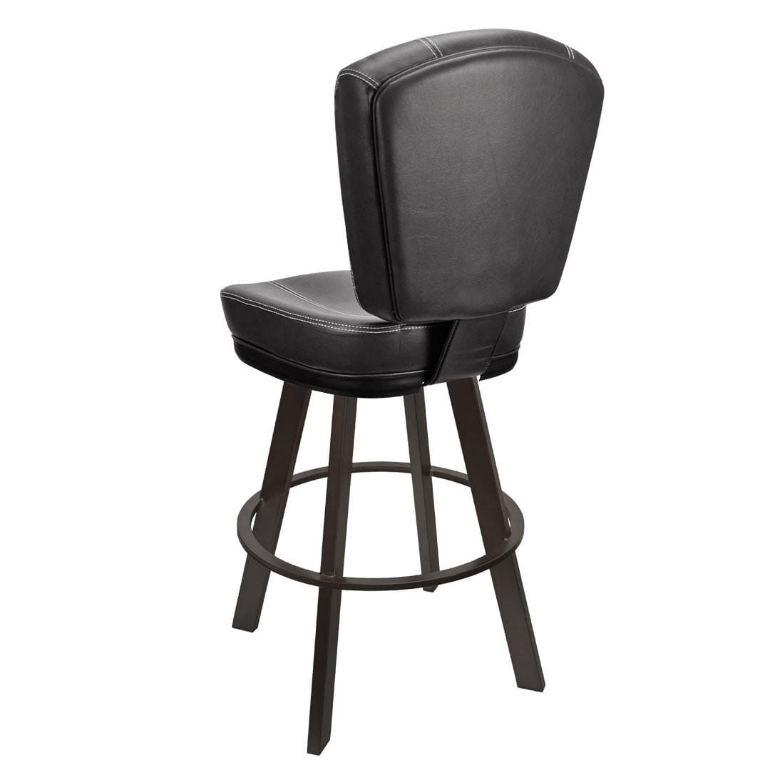 Custom Upholstered Modern Bucket Bar Stool with Black Frame