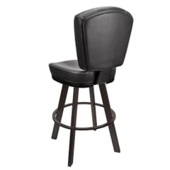 Custom Upholstered Modern Bucket Bar Stool with Black Frame