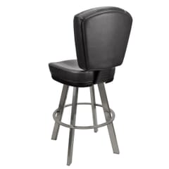 Custom Upholstered Modern Bucket Bar Stool with Clear Coat Frame