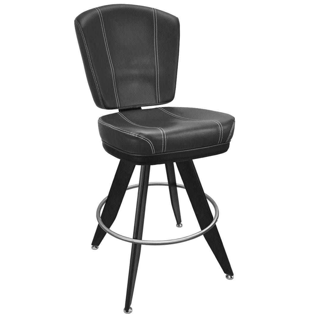 Custom Modern Bucket Bar Stool for Restaurant Interiors with Angled Black Frame