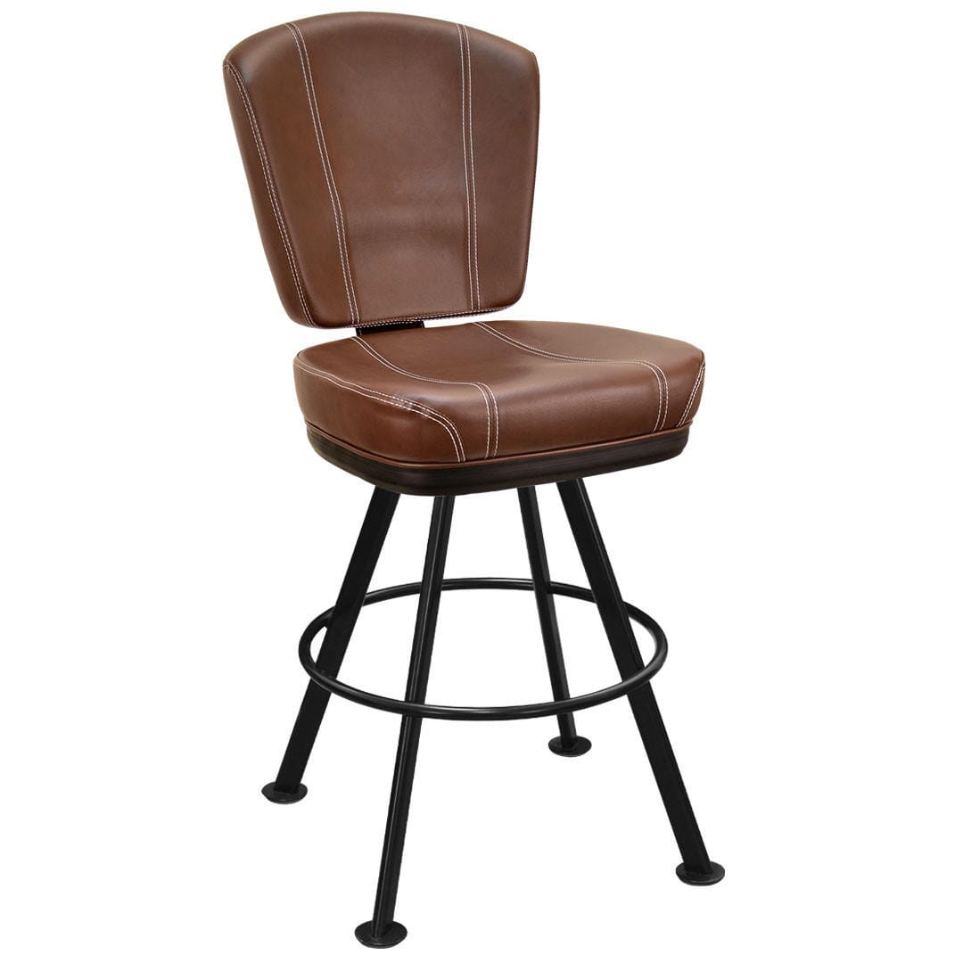 Modern Bucket Bar Stool for Restaurant Interiors with Large Black Rounded Frame