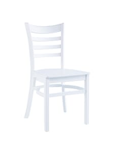 White Stackable Ladderback Indoor/Outdoor Restaurant Chair  