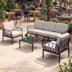 6 Piece - Venice Modular Outdoor Lounge Sofa Set