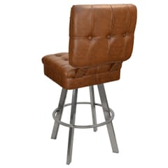 Vintage Tufted Swivel Bucket Bar Stool with Clear Coat Base