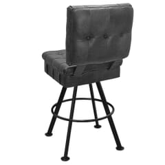 Tufted Bucket Restaurant Bar Stool with Black Rounded Base and 32 oz Vinyl Options