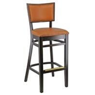 Solid Wood Square Back Restaurant Bar Stool with Nailhead Trim 