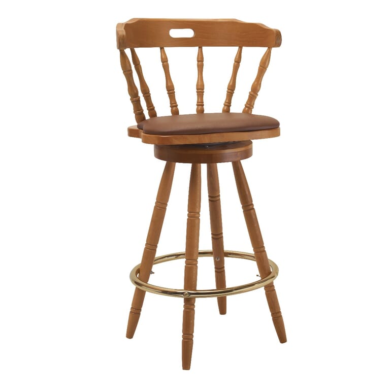 Restaurant Bar Stool Captain's Mate Honey Oak Upholstered