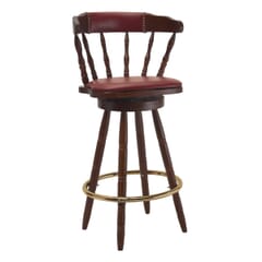 Captain's Mate Bar Stool in Walnut with Nailhead Trim
