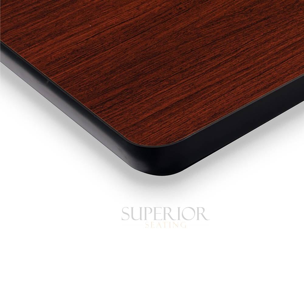 Square Laminate Commercial Drop Leaf Table Top in Mahogany (36”x 36” to 51” Round)