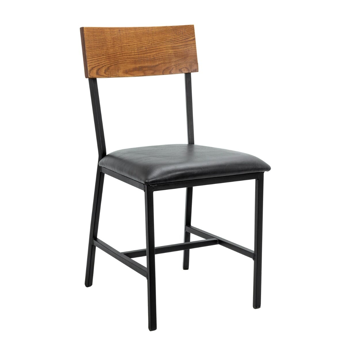 Black top steel chair