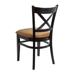 Solid Beech Wood Cross-back Commercial Chair in Espresso