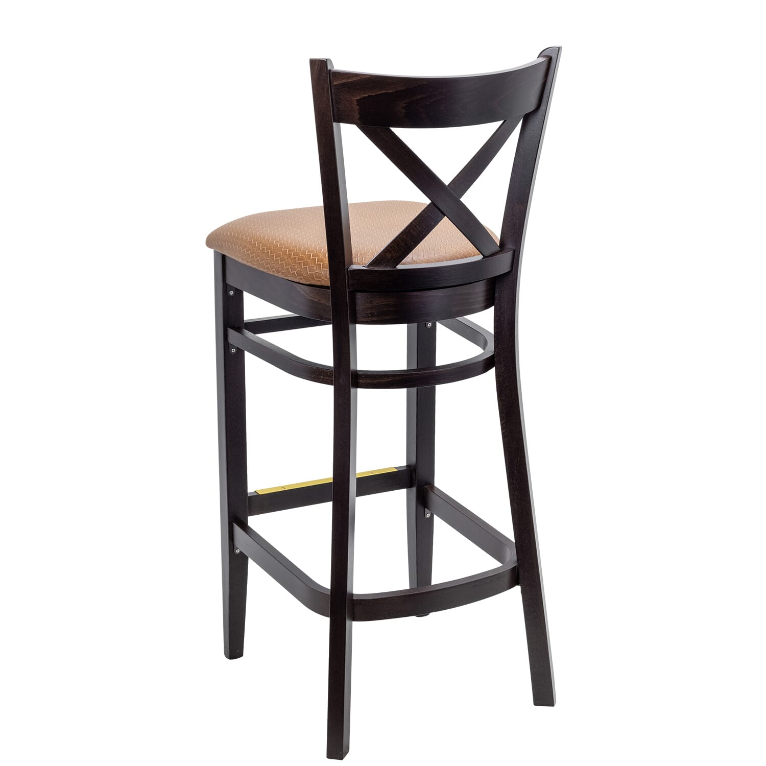Espresso Wood Cross back Commercial Bar Stool with Upholstered Seat