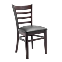 Solid Wood Ladder Back Commercial Dining Chair in Espresso