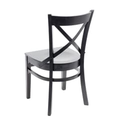 Solid Beech Wood Cross-back Commercial Chair in Black