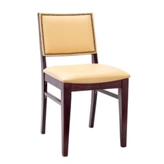 Fully Upholstered Walnut Wood Madison Commercial Chair with Nail-head Trim