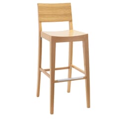 Natural Wood Madison Commercial Bar Stool in Zebra Style Pattern