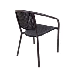 Stackable Black Powder Coated Steel Restaurant Chair With Resin Seat and Back