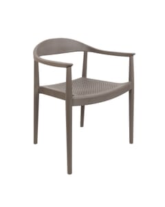 Stackable Resin Restaurant Indoor/Outdoor Chair in Tan - Front View