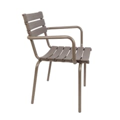 Stackable Restaurant Chair with Molded Resin Seat and Back in Tan