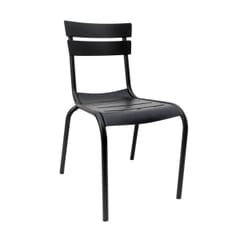 Stackable Fully Welded Aluminum Restaurant Chair in Black