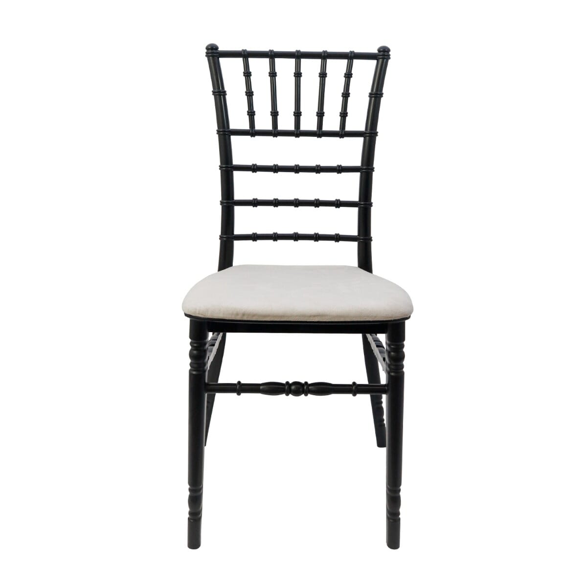 Superior Seating Chiavari Stackable Resin Ballroom Chair in Black