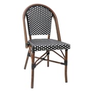 Curved-Back Synthetic Wicker & Bamboo Commercial Outdoor Chair (Front)