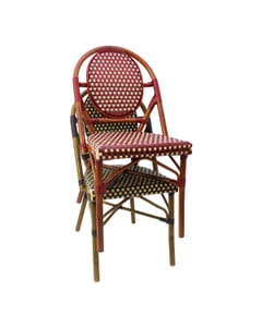 Aluminum Bamboo Look Stackable Chair in Light Walnut 