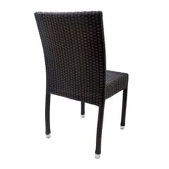 Square-Back Stackable Synthetic Wicker Indoor/Outdoor Restaurant Chair