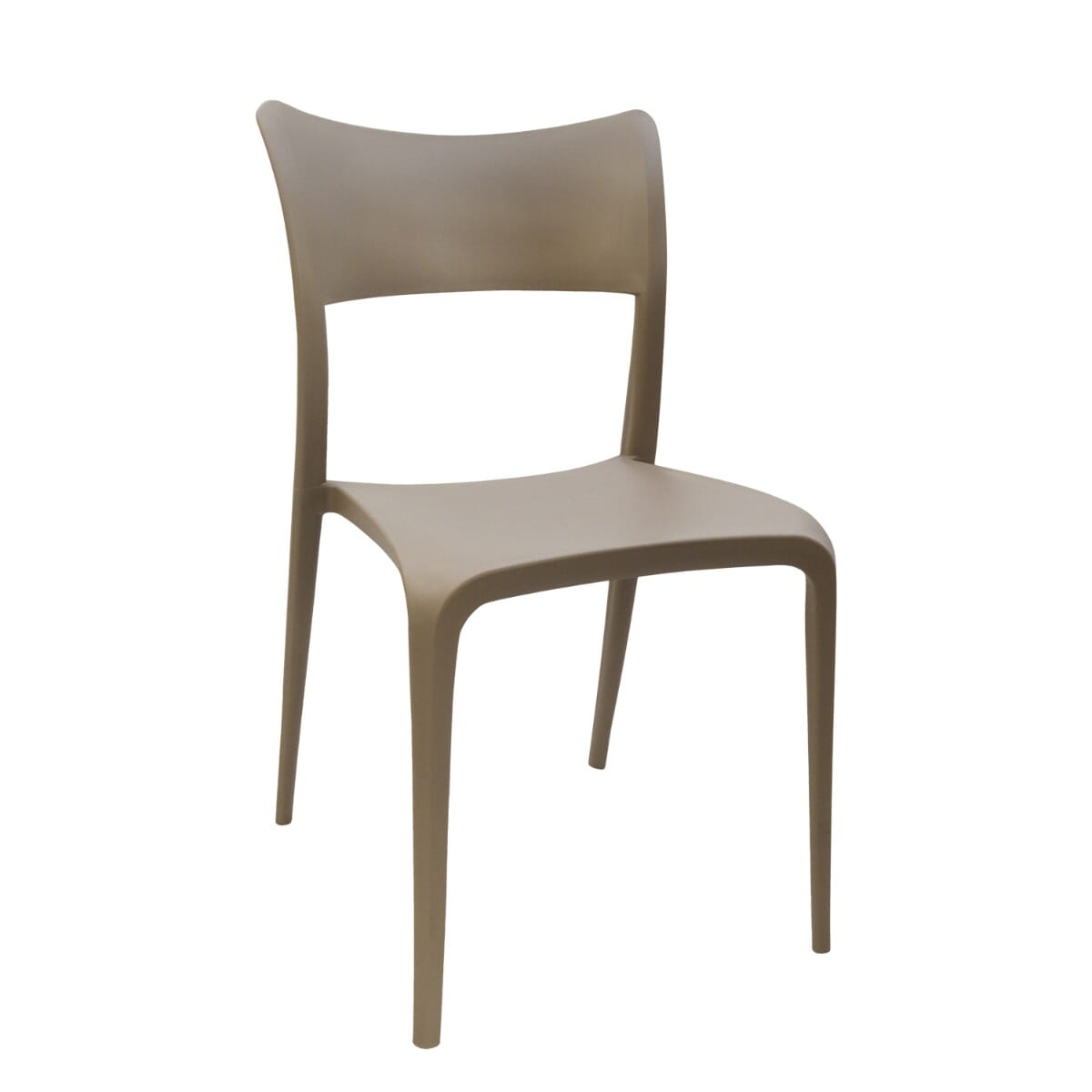 Stackable Contemporary Resin Commercial Outdoor Chair in Brown